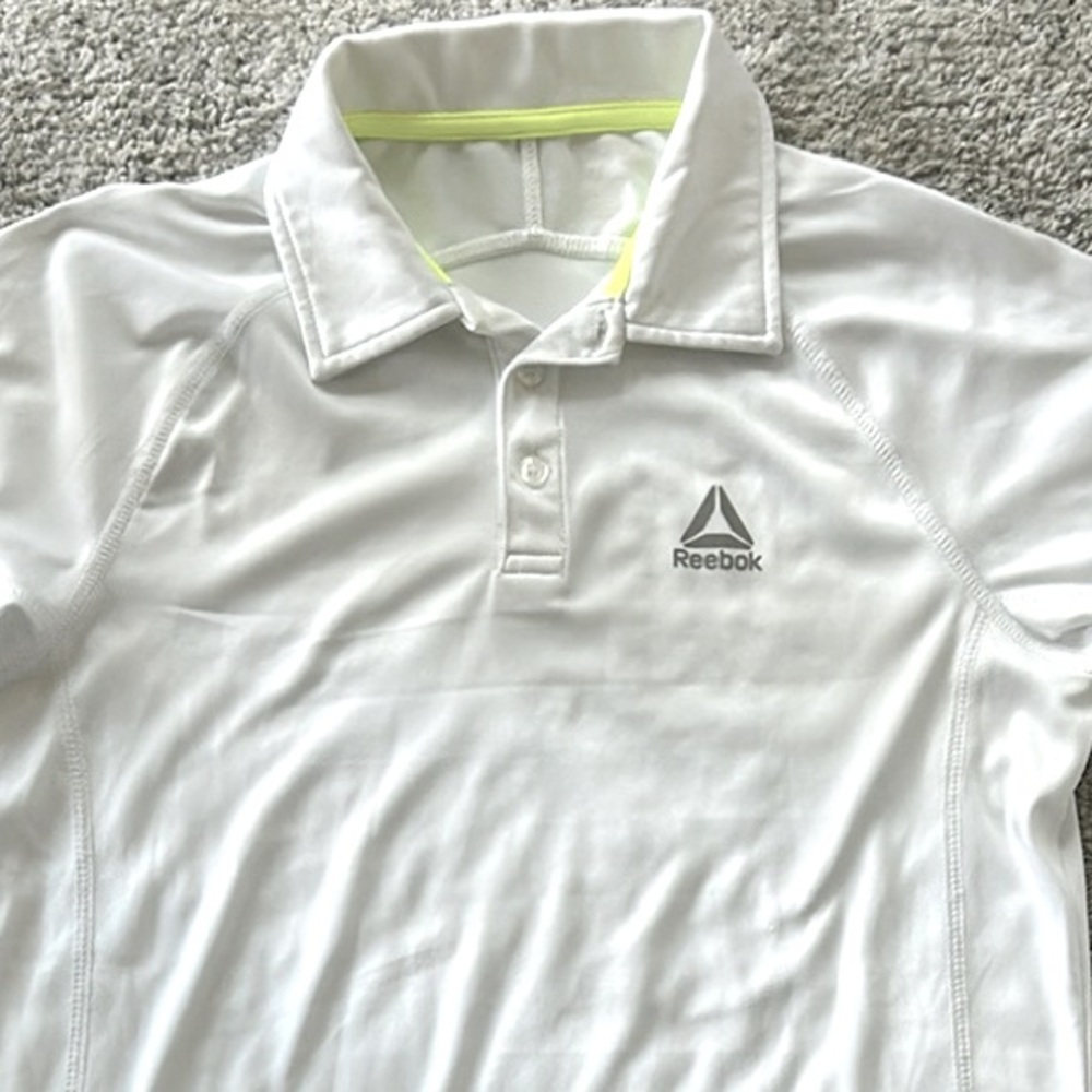 Reebok Boys White Polo with Gray Logo - Picture 2 of 4